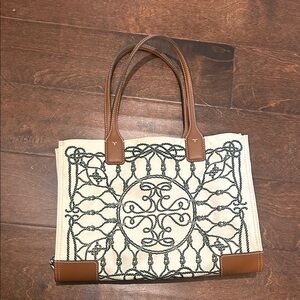 Tory Burch Brown and Cream Shoulder Bag